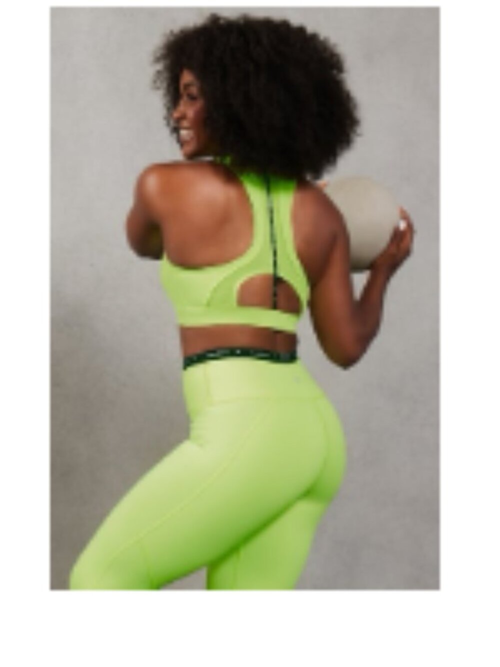 Fabletics Neon Lime Racerback Sports Bra and Cropped Leggings and - Picture 6 of 8